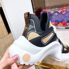 Lv Archlight Series Fashion Thick Bottom Sneakers Khaki
