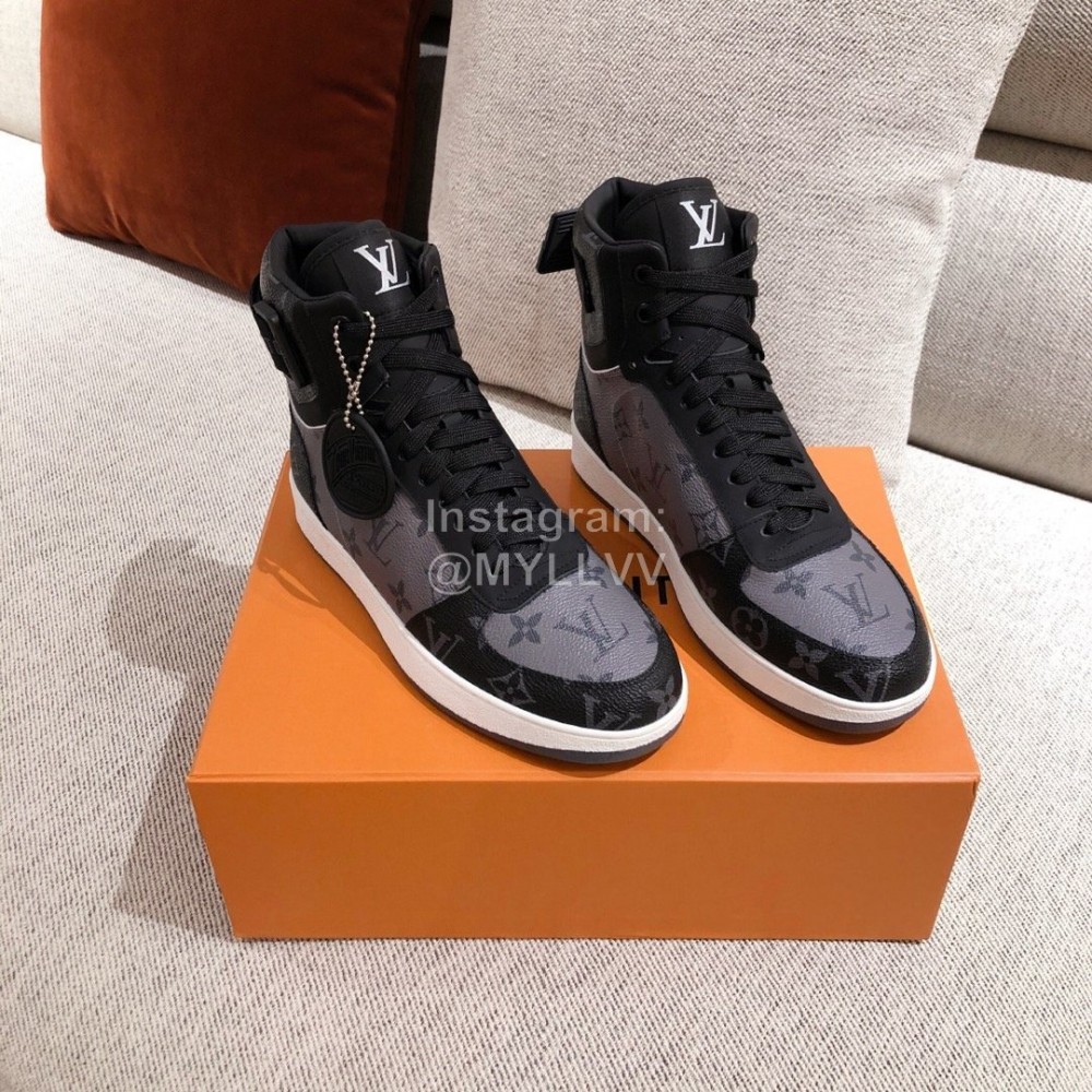 Lv Autumn Winter High Top Sneakers Gray