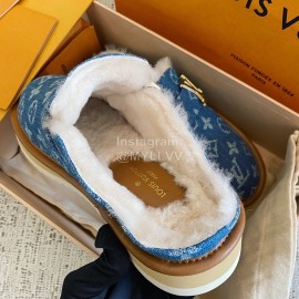 Lv Winter Cloth Lamb Wool Shoes Blue