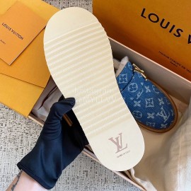 Lv Winter Cloth Lamb Wool Shoes Blue