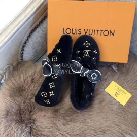 Lv Winter Soft Flat Heel Plush Shoes Black