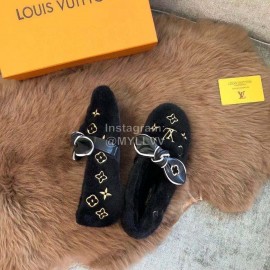 Lv Winter Soft Flat Heel Plush Shoes Black