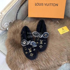 Lv Winter Soft Flat Heel Plush Shoes Black