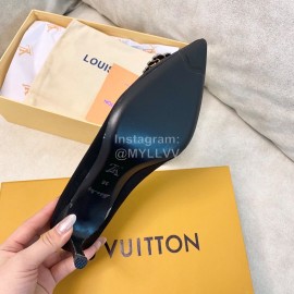Lv Autumn Winter New Pointed Silk High Heels Black
