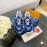 Lv Couple Calf Leather Retro Sneakers Blue
