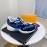 Lv Couple Calf Leather Retro Sneakers Blue