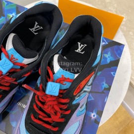 Lv Couple Calf Leather Retro Sneakers Purple