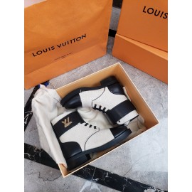Lv Autumn Winter Classic Leather Martin Boots White
