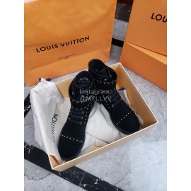 Lv Autumn Winter Classic Leather Martin Boots Black