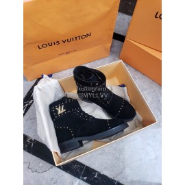 Lv Autumn Winter Classic Leather Martin Boots Black