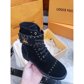 Lv Autumn Winter Classic Leather Martin Boots Black