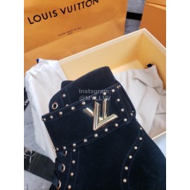 Lv Autumn Winter Classic Leather Martin Boots Black