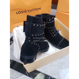 Lv Autumn Winter Classic Leather Martin Boots Black