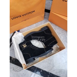 Lv Autumn Winter Classic Leather Martin Boots Black