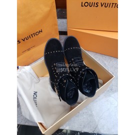Lv Autumn Winter Classic Leather Martin Boots Black