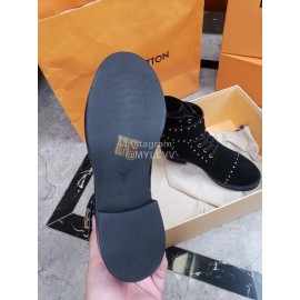 Lv Autumn Winter Classic Leather Martin Boots Black