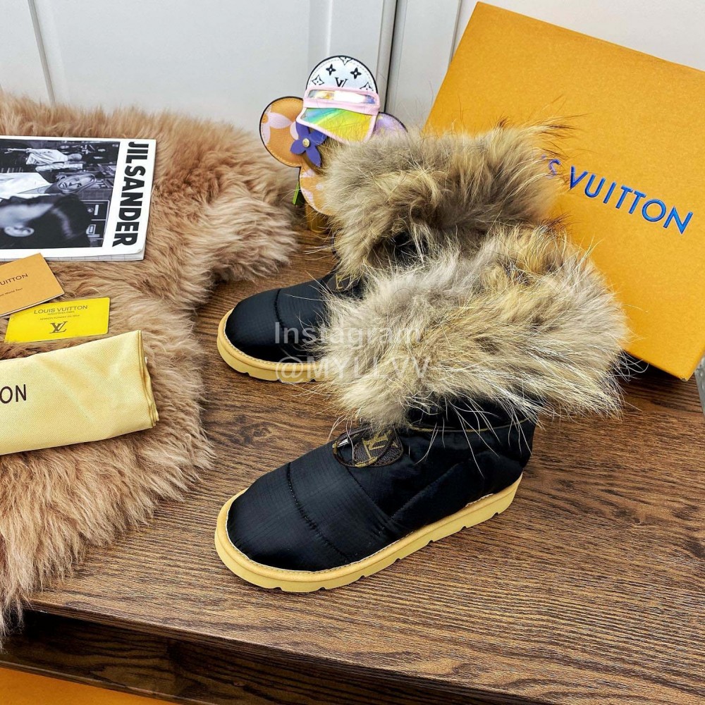 Lv Winter Fashion Strapped Down Boots Black