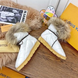 Lv Winter Fashion Strapped Down Boots White