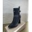 Lv Winter Cowhide Thick High Heel Boots For Women Black