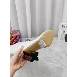 Lv Winter Soft Calf Thick High Heeled Long Boots For Women White