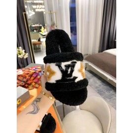 Lv Winter Fashion Wool Slippers For Women Black
