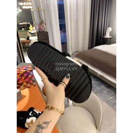 Lv Winter Fashion Wool Slippers For Women Black
