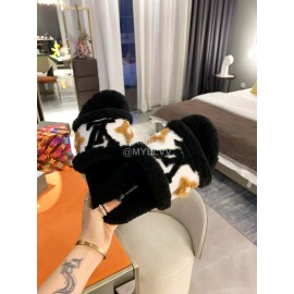 Lv Winter Fashion Wool Slippers For Women Black