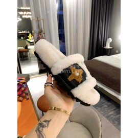 Lv Winter Fashion Wool Slippers For Women White