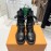Lv Autumn And Winter Calf Leather Lace Up Boots For Women Black