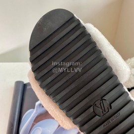 Lv Warm Wool Slippers For Women White