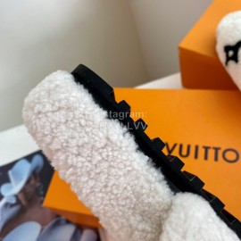 Lv Warm Wool Slippers For Women White