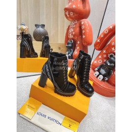 Lv Autumn Winter Patent Cowhide High Heeled Boots For Women