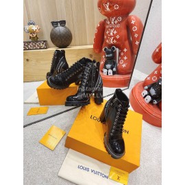 Lv Autumn Winter Patent Cowhide High Heeled Boots For Women