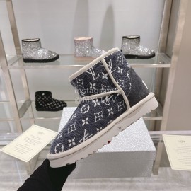 Lv Winter Wool Short Boots For Women Gray