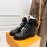 Lv Autumn And Winter Black Calf Leather Martin Boots For Women