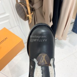 Lv Autumn And Winter Black Calf Leather Martin Boots For Women