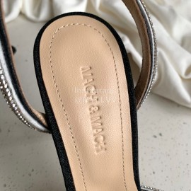 Mach Mach Fashion Bow Silk Pointed High Heel Scandals For Women Black