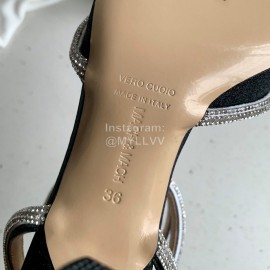 Mach Mach Fashion Bow Silk Pointed High Heel Scandals For Women Black