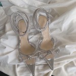 Mach Mach Fashion Bow Silk Pointed High Heel Scandals For Women