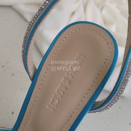 Mach Mach Fashion Bow Silk Pointed High Heel Scandals Blue For Women