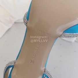 Mach Mach Fashion Bow Silk Pointed High Heel Scandals Blue For Women