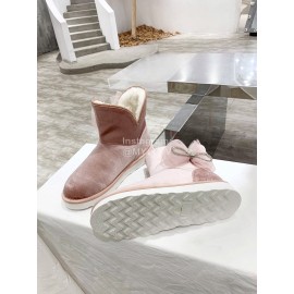 Mach Mach Winter Warm Wool Bow Boots For Women Pink