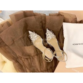 Mach Mach Fashion Pvc Diamond Bow Pointed High Heels For Women