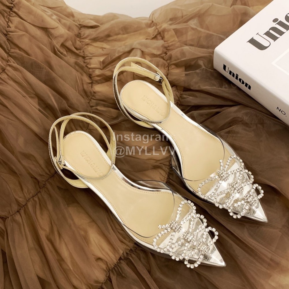 Mach Mach New Pvc Diamond Bow Pointed High Heels For Women