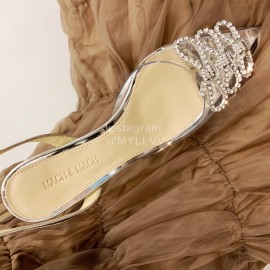 Mach Mach New Pvc Diamond Bow Pointed High Heels For Women