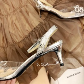 Mach Mach New Pvc Diamond Bow Pointed High Heels For Women