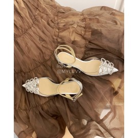 Mach Mach New Pvc Diamond Bow Pointed High Heels For Women