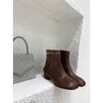 Maison Margiela Autumn Winter Sheepskin High Heel Shoes Brown