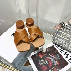 Maison Margiela Summer Calf Slippers For Women Brown