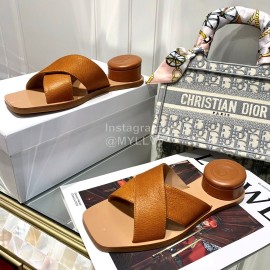 Maison Margiela Summer Calf Slippers For Women Brown